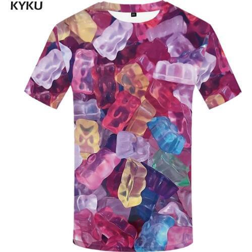 3d Tshirt Candy T-shirt Men Food Shirt Print Colorful Tshirt Printed Harajuku Funny T shirts Anime Clothes Mens Clothing summer