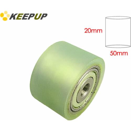 Furniture wheel.Diameter 50mm, length 20mm,PU polyurethane roller with bearing,Soft surface,Pipeline transmission Rubber wheel