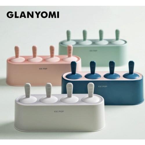 Easy-release Popsicle Molds 4-Hole BPA Free Silicone Ice Pop Maker