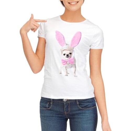 Summer Tops 2019 Funny Pug Print Women T-Shirt Female White Camisetas Tops Loose T Shirt Chihuahua dog Tee Shirt Femme Tshirt