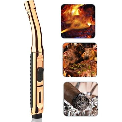 Super Long Kitchen Cooking Torch Lighter Metal Gas Lighter Cigar Cigarette Lighters Smoking Accessories Gadgets For Men