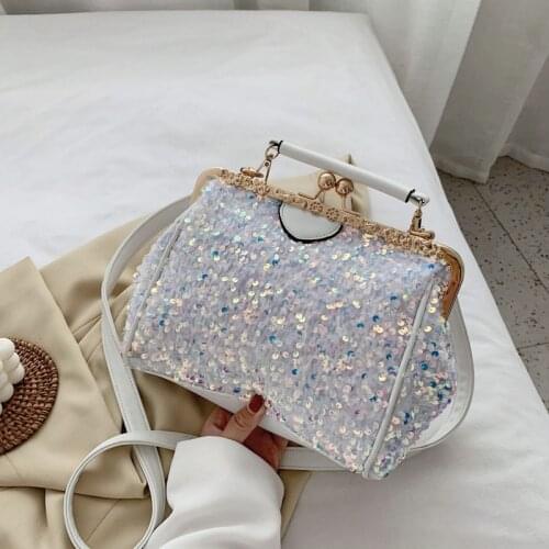 Fashion Sequins High Quality PU Leather Crossbody Bags for Women 2021 Summer Shoulder Handbags and Purses Lady Cross Body Bag