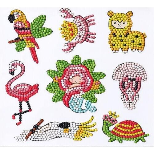 Flamingo Mosaic Sticker Art Kits for Kids 5D DIY Diamond Painting for Kids Full Drill Diamond Painting by Number Kits