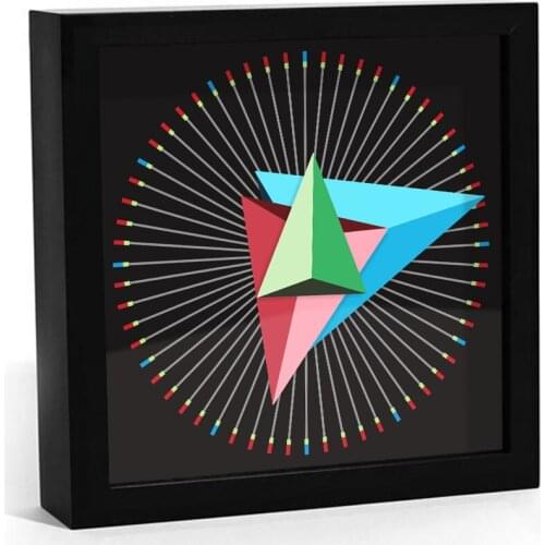 Black Square Frame Hanging Timepiece Clock Home Decor Wall Clock Modern Design Graphic Art Hexagon Desktop Clock