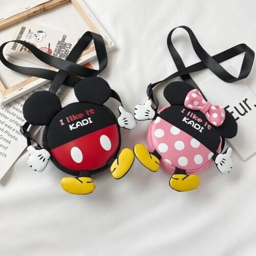 2020 New Childrens Plush Backpack Cute Mickey Boy and Girl Crossbody Small Bag Toddler Minnie Cartoon Shoulder Kids Coin Purse