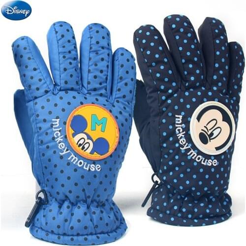 New Disney Children Gloves Five Fingers Boy Antiskid Gloves Keep Warm Waterproof Children Ski Gloves Winter Thickening Outdoors