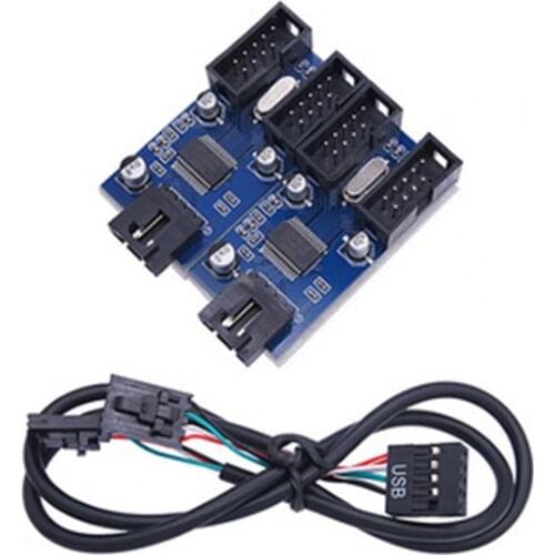 Expansion Cable Practical Plug Play 4 in 1 USB2.0 9-pin Expansion Card for Computer Durable