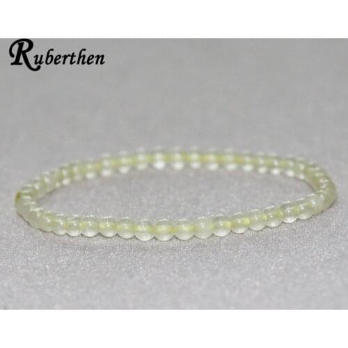 Ruberthen 2018 New Design Yellow Agat e Bracelet 4 mm Natural Stone Bead Bracelet Mini Gem Stone Energy Bracelet
