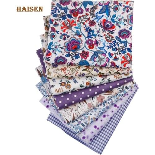 8pcs/Lot,Purple Floral Series,Printed Twill Cotton Fabric,Patchwork Clothes For DIY Sewing Quilting Baby&Child Material 40x50cm
