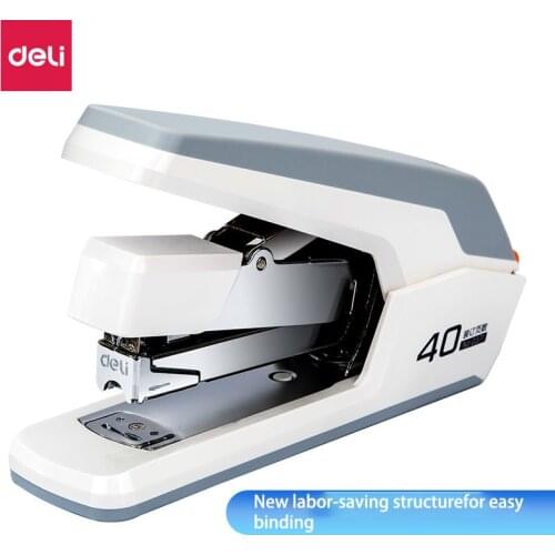 DELI Heavy Duty Stapler Effortless Paper Stapling Machine 50 Sheet School Office Supply Stationery Staples Power Saving Stapler