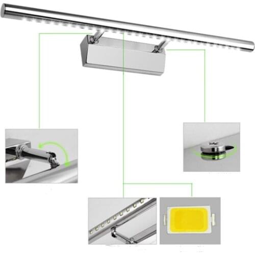 LED Wall light Bathroom Mirror warm white cold white washroon wall Lamp fixtures Aluminum boby Stainless Stee side switch