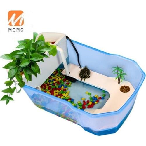 Turtle Raising Supplies Full Set Turtle Tank Provided with Balcony Fish Tank Turtle Villa Water and Land Tank