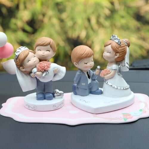 Resin Cake Baking Decoration Bride And Groom Couple Car Ornaments Home Wedding Decoration For Valentines Day