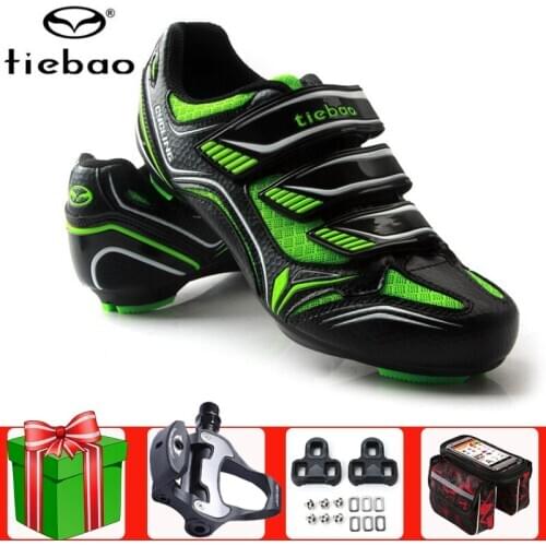 TIEBAO Pro Cycling Shoes Sapatilha Ciclismo SPD-SL Pedals Self-Locking Breathable Superstar Sneakers Athletic Road Bicicleta