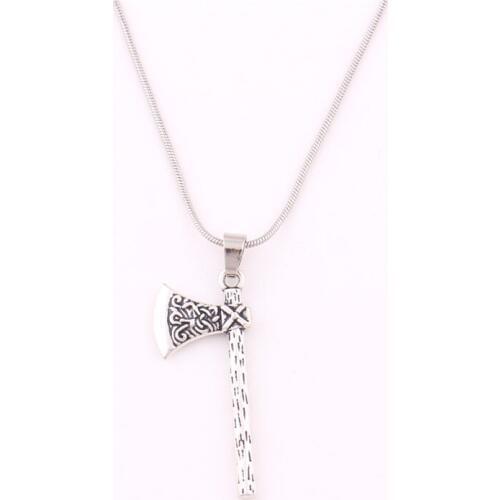 High Popularity Viking Jewelry Women Men Necklace Axe Shape Pendant Design Three Kinds Chains Zinc Alloy Provide Dropshipping
