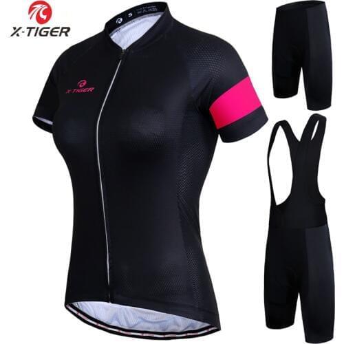 X-Tiger 4 Colors Women Cycling Clothing Breathable Mountian Bicycle Clothes Cycling Jersey Sets Ropa Ciclismo MTB Bike Clothes