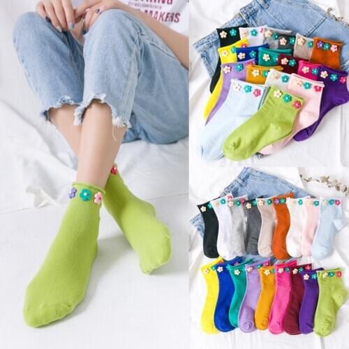YZ-S-ZZ-0135 Sock girl instagraph stocking color hyper web celebrity flowery sock candy color personality sock