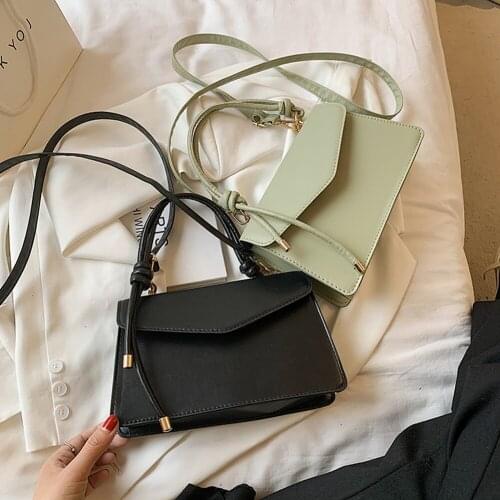 Womens Bag PU Leather Solid Color Shoulder Crossbody Bags for Women 2021 Elegant Female bag Small Flap Shopper Handbags Purse