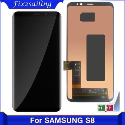 AAA ORIGINAL SUPER AMOLED S8 LCD with frame for SAMSUNG Galaxy S8 G950 G950F G950FD G9500 G950U Display Touch Screen Digitizer