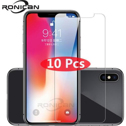10Pcs tempered glass for iphone X XR XS Max 11 12 Pro Max 12 mini glass iphone 6 6s 7 8 Plus 5 5s 5C SE2 sscreen protector glass