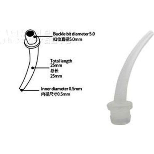 100PCS Dental Intraoral White 5.0mm Mixing Tips/ Impression Materials/ Silicon Rubber Head Free Shipping