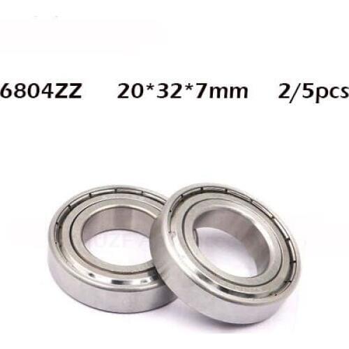 2/5PCS 6804ZZ Ball Bearing ABEC-1 20x32x7 mm Thin Section 6804 ZZ Bearings 6804 2Z 6804Z