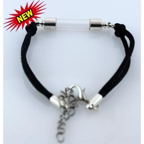 2PCS Glass Vial Bracelets (6MM Curve Vial,Preglued silver-plated screw caps) Rice Jewelry Rice Vials Name On Rice