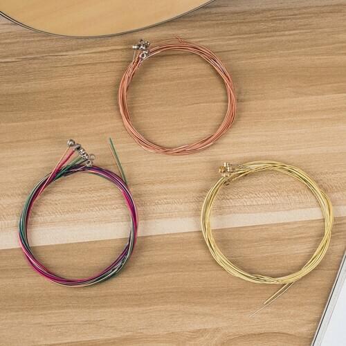 3 Sets Electric Guitar Strings Steel Core Nickel Alloy Replacement Colorful Steel Strings for Acoustic Guitar Accessories