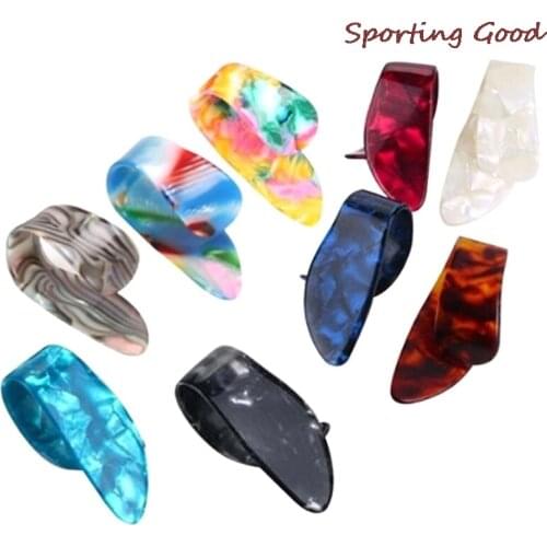 4pcs/Set Thumb Finger Guitar Picks Guitar Plectrums Sheath For Acoustic Electric Bass Guitar Random Color