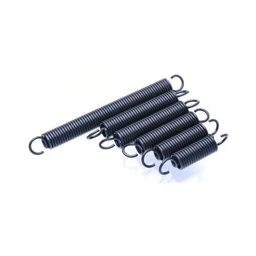 5pcs wire diameter 0.5mm outer diameter 5mm with hook tension spring steel pull back reset springs black color 15mm-60mm length