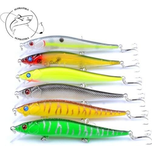 6Pcs/Lot Sinking Minnow Lure Sea Fishing Bait with 3 Treble Hooks 11.5cm/13.7g Artificial Pesca Isca for Fishing Gear