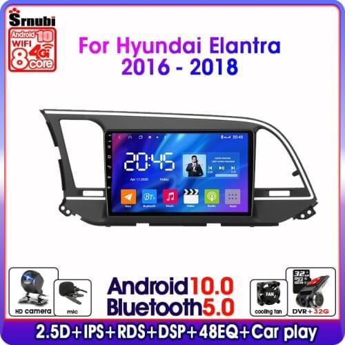 Android 10.0 2 Din For Hyundai Elantra 6 2016-2018 Car Radio Multimedia Video Player Navigation GPS RDS DSP IPS 4G Split Screen