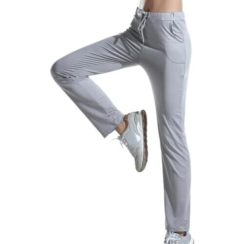 Women Solid High Waist Fitness Yoga Pants Drawstring Sweatpants High Elastic Straight Pants Gym Sport Workout Jogger Leggings