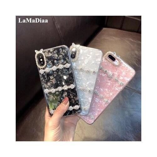 Phone Cases For iPhone 12 11 Pro MAX X XS Max XR 6S 7 8 Plus Fashion Handmade Rhinestone Case Bling Diamond Grain Crystal Cover