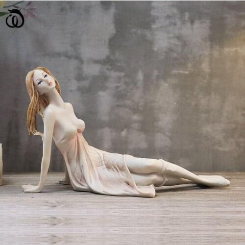 Europe Lady Ocean Wind Girl Arts Sculpture Home Decor Cute Character Statue Resin Craft Idea Desktop LivingRoom Decoration R7158