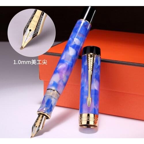 Jinhao 100 Centennial Resin Fountain Pen Iridum EF/F/M/Bent Nib with Converter Golden/Silver Clip Business Office Writing Pen