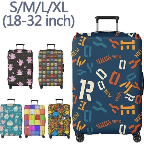 Splicing pattern luggage case protective case elastic protective case trolley case dust cover travel accessories