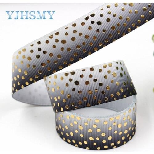 YJHSMY G-18525-276 10 yards 22 mm Hot stamping Ribbons Thermal transfer Printed grosgrain Wedding Accessories DIY materials