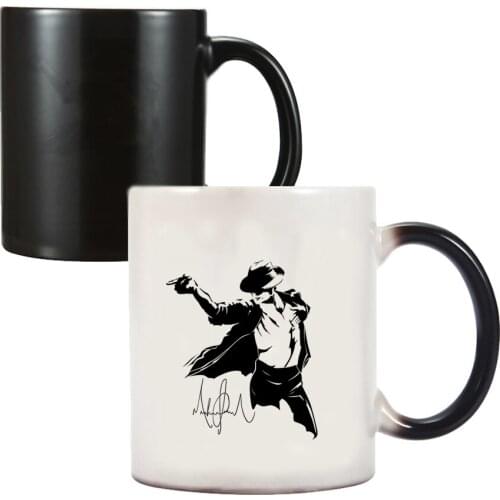 Michael Jackson Dancing Friends Birthday Gifts Color Changing Magic Ceramic Creative Coffee Mugs Tea Cups