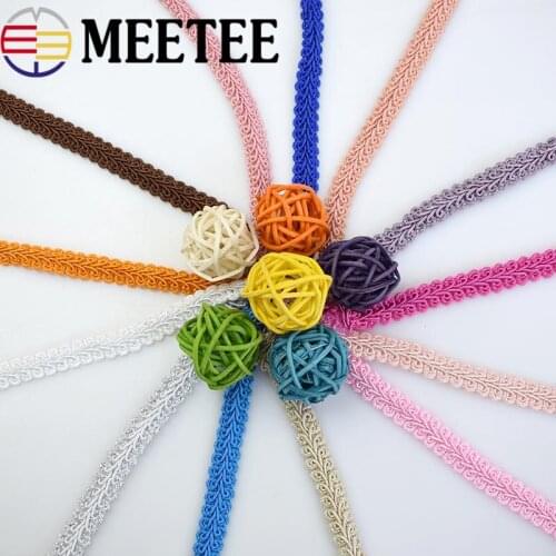 Meetee 20meters 12mm Curve Lace Trim Centipede Braided Ribbon for DIY Curtain Home Party Decor Sewing Clothes Accessories Crafts