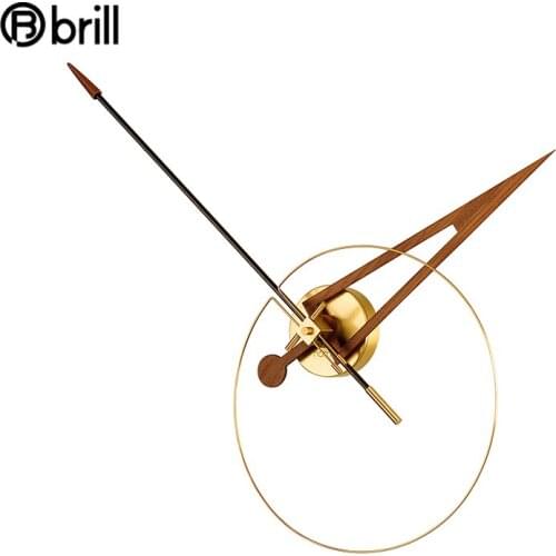 Nordic Modern Creative 3d Wall Clock Gold Metal Wall Watches Home Decor Living Room Decoration Hotel Spain Large Hands Clocks