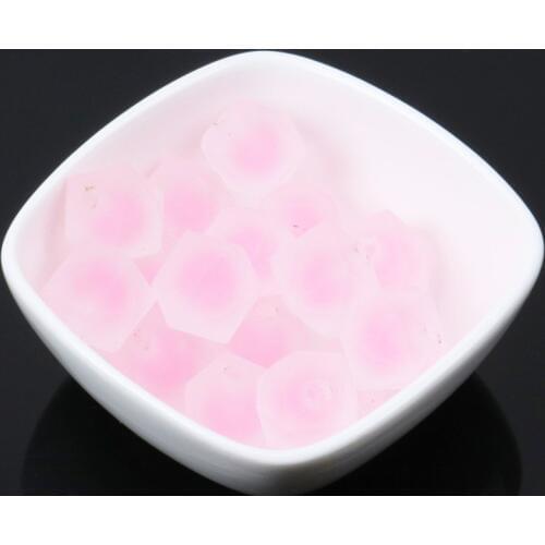 New Hot Wholesale White Pink Acrylic Rubber Frosted Unfinished Geometric Spacer Beads For Jewelry Making Diy 16mm 5pcs KL153