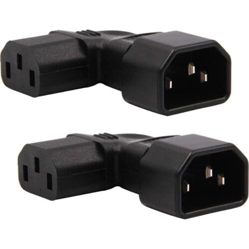 New connectors IEC 320 C14 male to C13 famale Vertical right angle power adapter conversion plug
