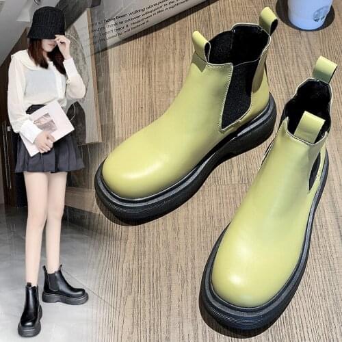 New Luxury Chelsea Boots Women Ankle Boots Chunky Winter Shoes Platform Ankle Boots Slip on Chunky Heel Boot Brand Designer