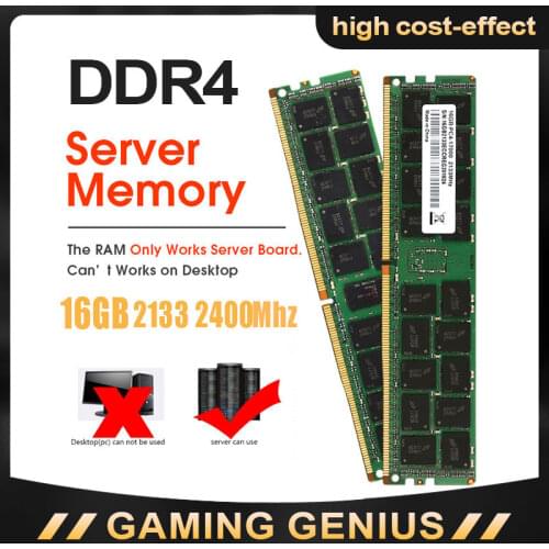 DDR4 Server Memory 16GB 2133 2400Mhz ECC REG RAM Support X99 Motherboard and X99 Dual MainBoard 100%Tested Perfect Work