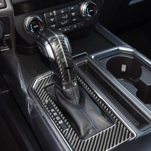 Genuine Carbon Fiber Car Gear Shift Frame Panel Cover Trim Sticker For Ford F-150 2017-2020