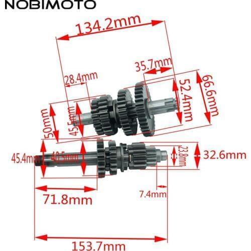 Motocross 160cc Main Shaft Counter Shaft Fourth Gear Transmission Gear Box For YinXiang 140cc-160cc Foot Start Engines ZB-138