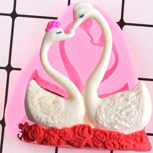 Swan Silicone Mold Wedding Fondant Cake Decorating Tools Chocolate Gumpaste Moulds Polymer Clay Molds Candy Making Mould