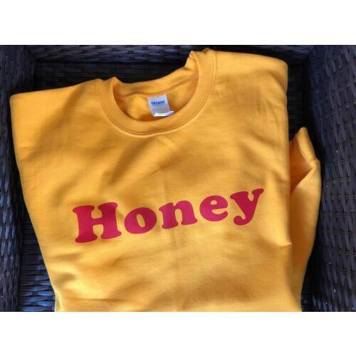 Skuggnas Honey Sweatshirt Honey Slogan Tumblr Jumper Activist Sweatshirt Long Sleeved Fashion Tops 90s aesthetic Clothing