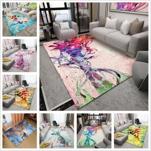 Modern Home Large Carpet 3D Dream Cartoon Series Child Carpets for Living Room Bedroom Area Rug Soft Flannel Kids Play Floor Mat